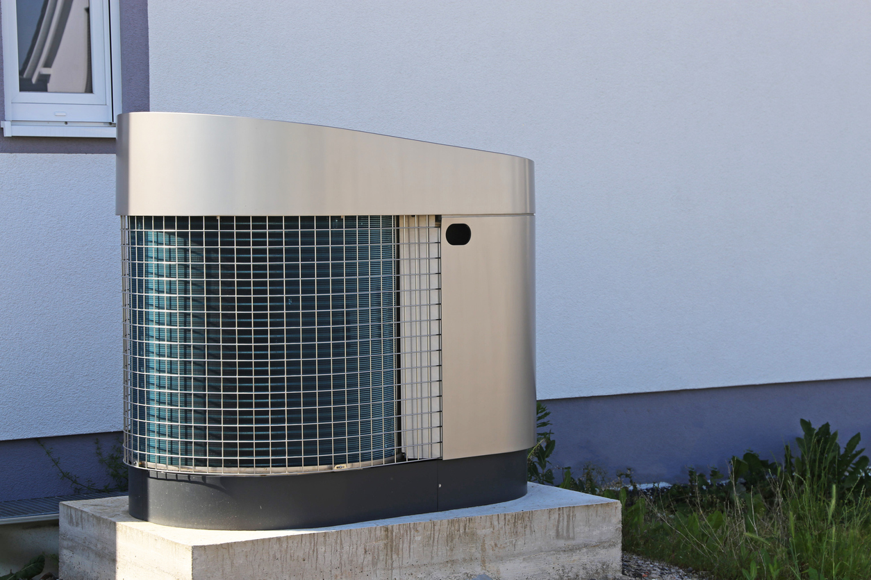 Heat pump on a residential home Heat pump on a residential home